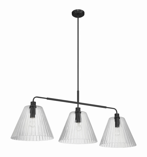 Pleated Three Light Vanity in Flat Black (46|61173FB)