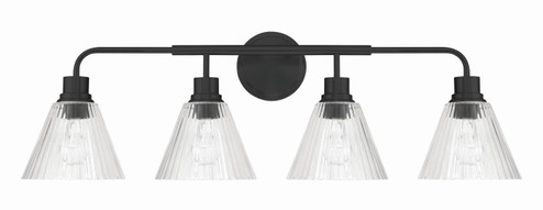Pleated Four Light Vanity in Flat Black (46|61104FB)