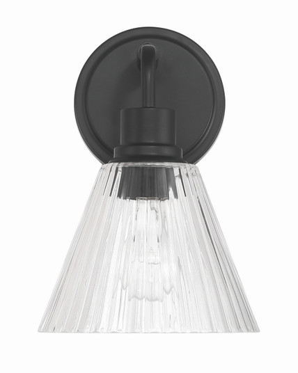 Pleated One Light Wall Sconce in Flat Black (46|61101FB)