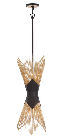 Aristocrat Four Light Foyer Pendant in Dark Bronze / French Gold (137|570F04DBFG)