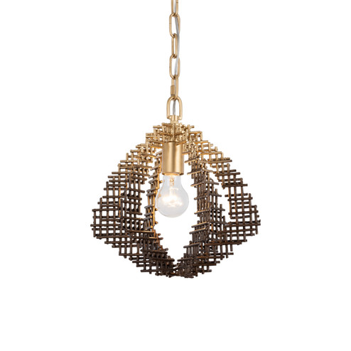 Construct One Light Pendant in Dark Bronze / French Gold (137|559P01DBFG)