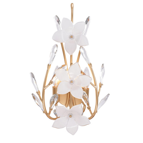Petal Court Two Light Wall Sconce in French Gold (137|558W02FG)