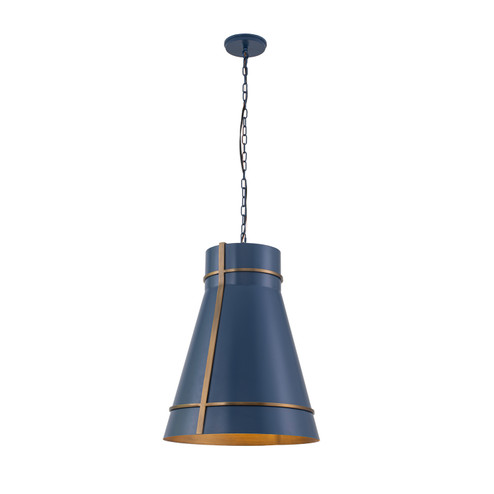 Brasserie One Light Pendant in French Blue/Heritage Bronze (137|536P01FBBRZ)