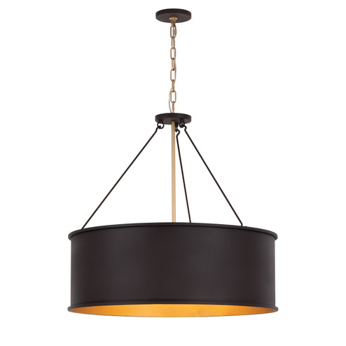 Cannery Five Light Pendant in Dark Bronze / French Gold (137|323P05DBFG)