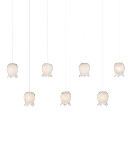 Polpo Seven Light Pendant in White/Silver (142|90001410)