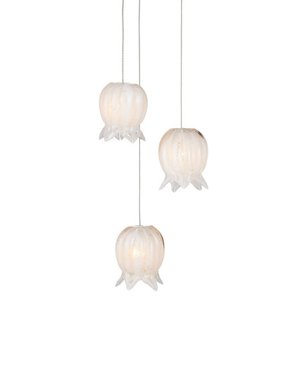 Polpo Three Light Pendant in White/Silver (142|90001404)