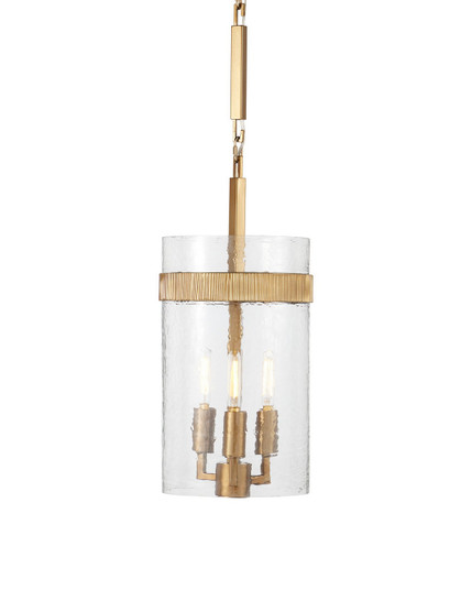 Sudeley Three Light Pendant in Clear/Satin Brass (142|90001348)