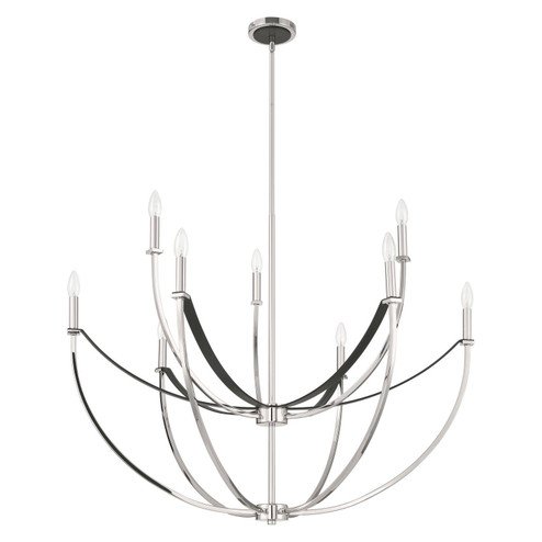 Sussex Nine Light Chandelier in Polished Nickel, Black (577|207888A)