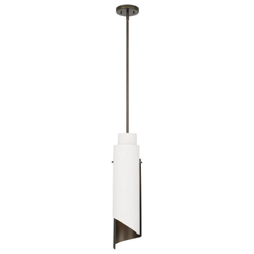 Enzio One Light Pendant in Forged Bronze, Matte White (577|207788A)