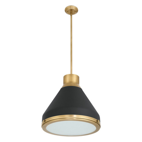 Doyle One Light Pendant in Natural Brass, Matte Black (577|207403A)