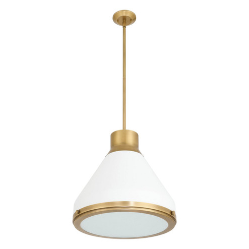 Doyle One Light Pendant in Natural Brass, Matte White (577|207402A)