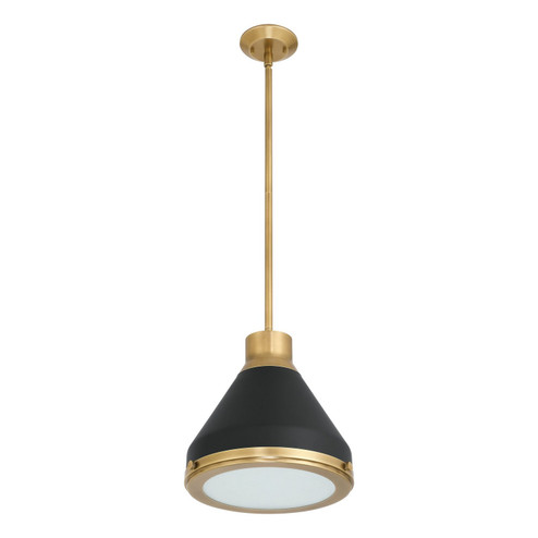 Doyle One Light Pendant in Natural Brass, Matte Black (577|207398A)