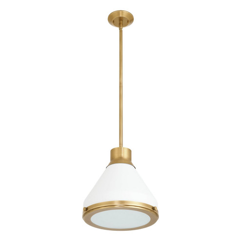 Doyle One Light Pendant in Natural Brass, Matte White (577|207397A)