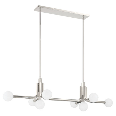 Stockholm Eight Light Linear Chandelier in Polished Nickel (577|207351A)