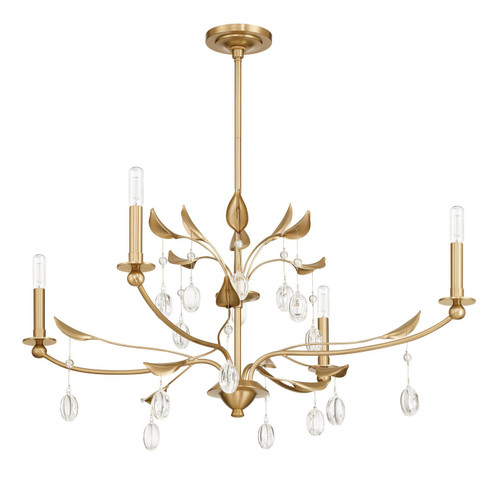 Presley Four Light Chandelier in Champagne Gold, Clear (577|207344A)