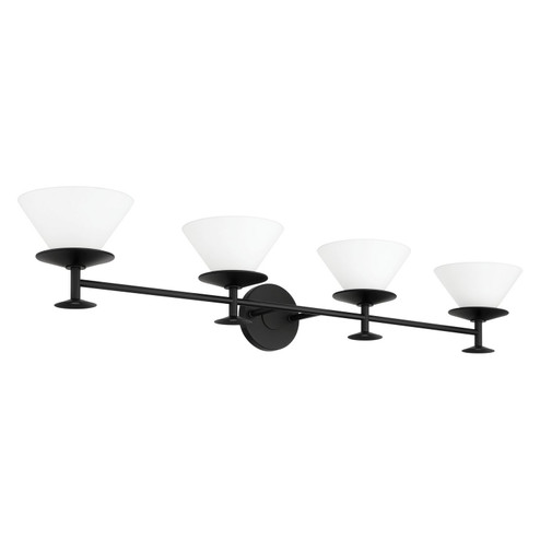 Tremolo Four Light Vanity in Matte Black, Champagne Gold (577|207325A)