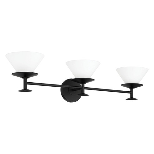 Tremolo Three Light Vanity in Matte Black, Champagne Gold (577|207324A)