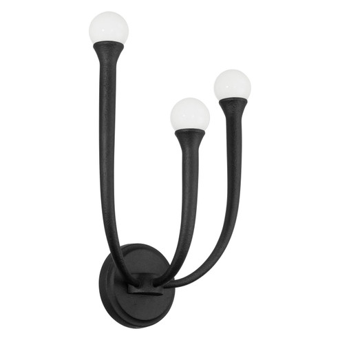 Dahlia Three Light Wall Sconce in Plaster Black (577|207264A)