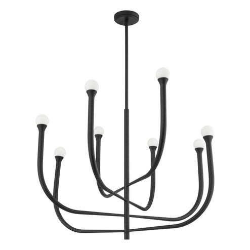 Dahlia Eight Light Chandelier in Plaster Black (577|207262A)