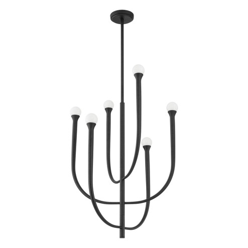 Dahlia Six Light Chandelier in Plaster Black (577|207261A)