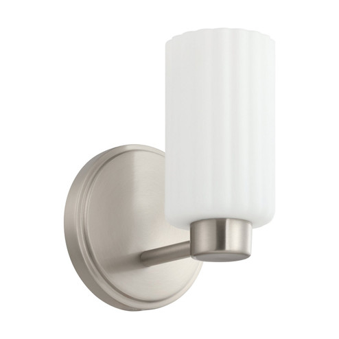 Bedminster One Light Wall Sconce in Brushed Nickel, Opal Ribbed (577|207028A)