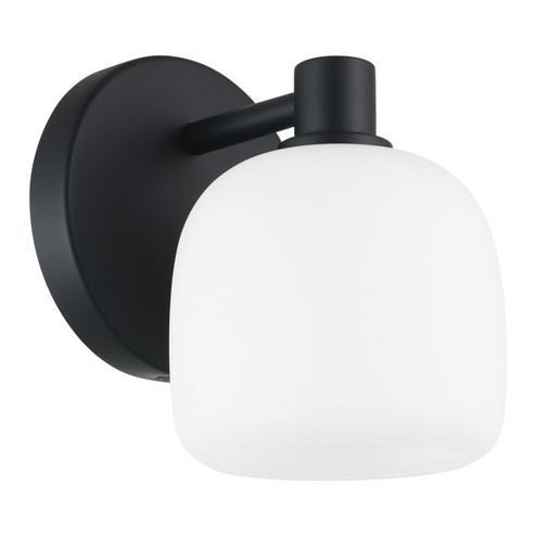 Valentina One Light Wall Sconce in Matte Black, Etched Opal (577|206997A)