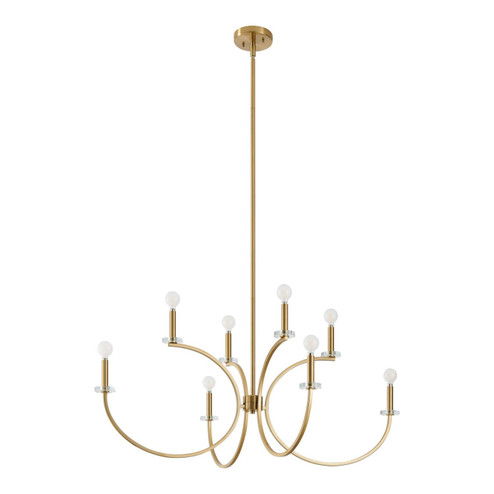 Florian Eight Light Chandelier in Brushed Gold, Clear (577|206935A)
