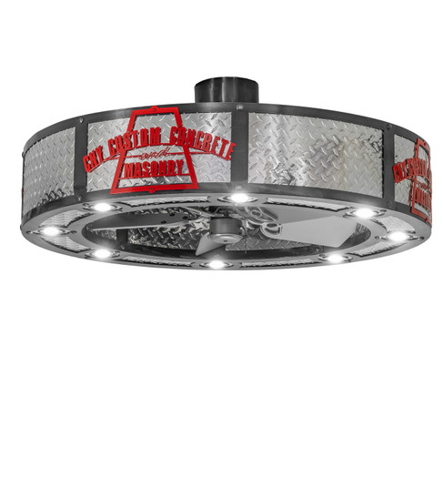 Personalized Eight Light Chandel-Air in Black Chrome & Red Bn (57|282685)