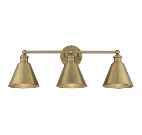 Three Light Bathroom Vanity in Natural Brass (446|M80064NB)