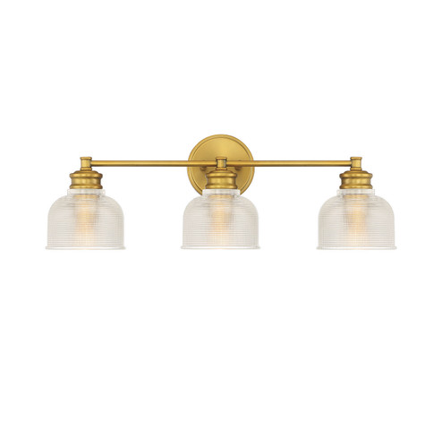 Mbath Three Light Bathroom Vanity Light in Natural Brass (446|M80035NB)