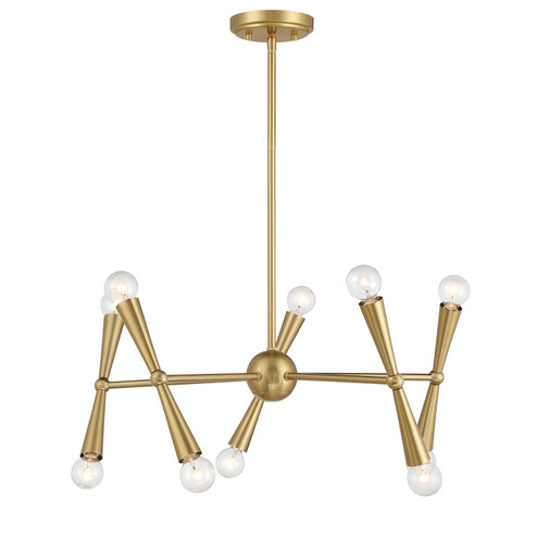 Ten Light Chandelier in Natural Brass (446|M100128NB)
