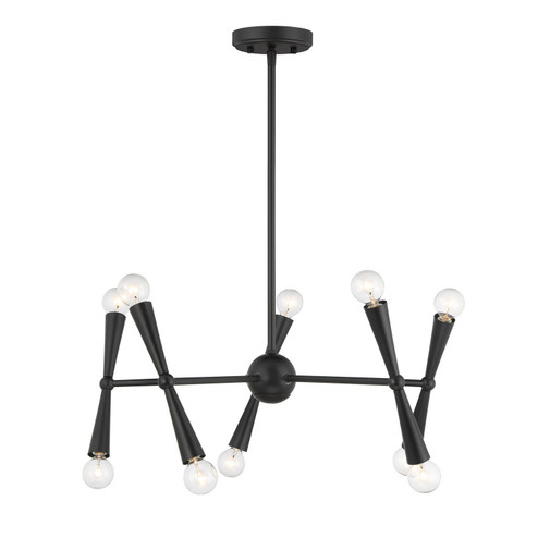 Ten Light Chandelier in Matte Black (446|M100128MBK)