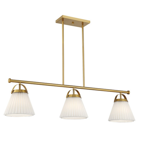 Three Light Linear Chandelier in Natural Brass (446|M100125NB)