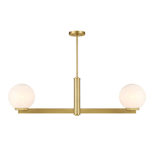 Two Light Linear Chandelier in Natural Brass (446|M100124NB)