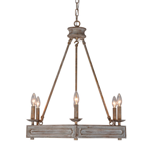 Charlotte Six Light Chandelier in Weathered Parchment (374|H82016)