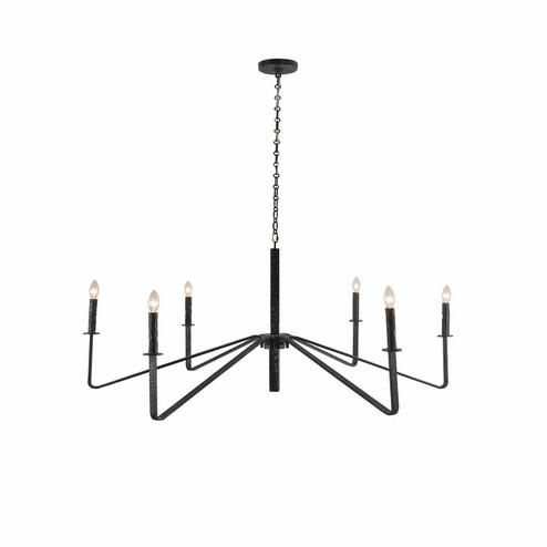 Lucida Six Light Chandelier in Hammered Black Iron (374|H20104L6BK)
