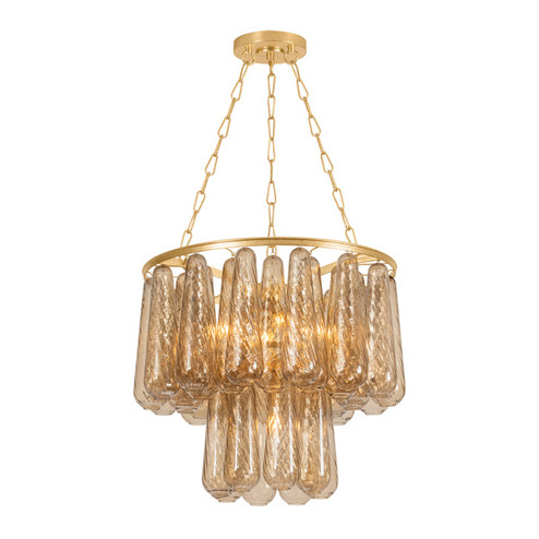 Milos Five Light Chandelier in Vintage Gold Leaf (68|58127VGL)