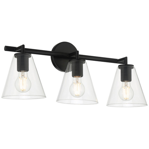 Katie Three Light Vanity in Matte Black (18|62633MBLCLR)