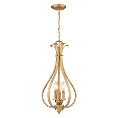 Monrovia Three Light Pendant in Muted Brass (63|P0465)