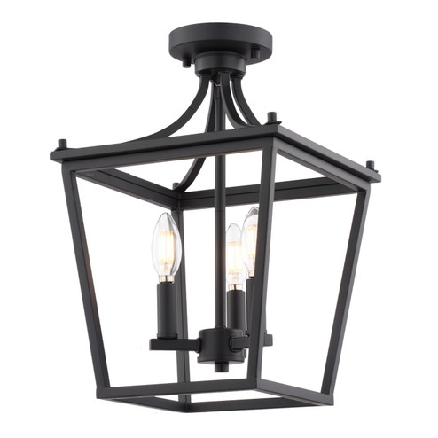 Cottage Grove Three Light Semi-Flush Mount in Matte Black (63|C0377)