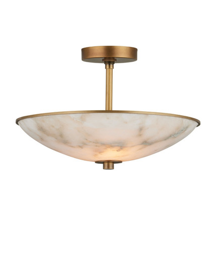 Volterra Two Light Semi-Flush Mount in Natural / Antique Brass (142|90001477)