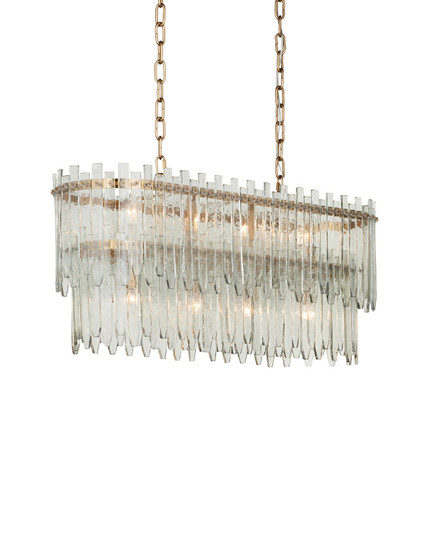 Electra Eight Light Chandelier in Clear / Antique Brass (142|90001454)