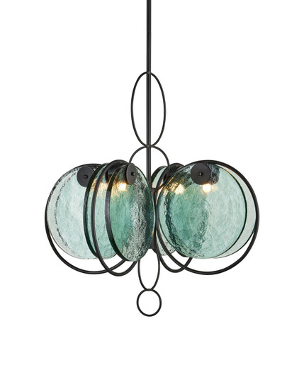 Vesica Piscis Four Light Chandelier in Clear / Blacksmith (142|90001442)