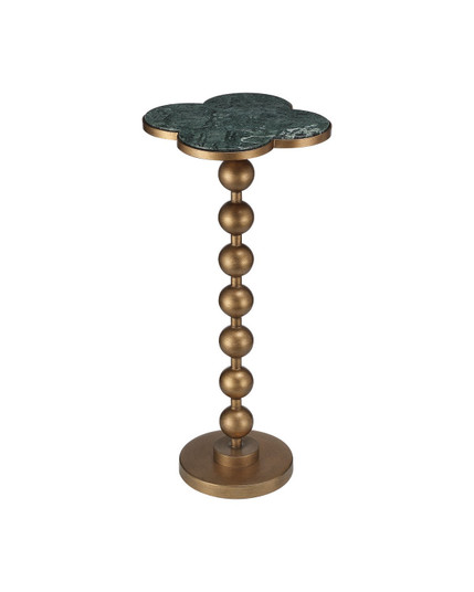 Quatrefoil Accent Table in Green / Brass (142|40000259)