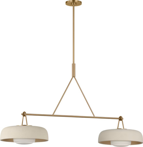 Liora Two Light Linear Chandelier in Estate Brass (454|SCRJLS171EBSISOEG)