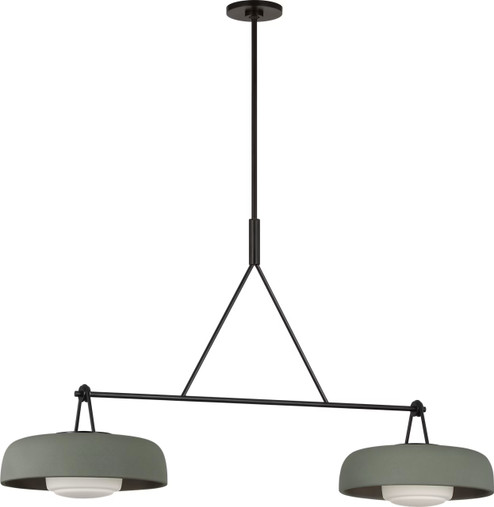 Liora Two Light Linear Chandelier in Aged Iron (454|SCRJLS171AISSOEG)