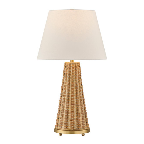 Eleanor One Light Table Lamp in Brass and Wicker (51|11CD27)