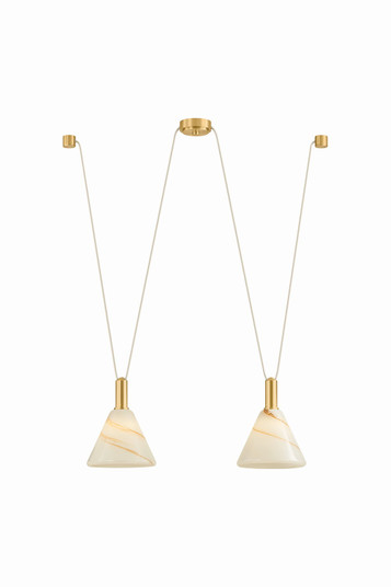 Eileen Two Light Linear Pendant in Aged Brass (428|H1178902AGB)