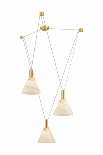 Eileen Three Light Chandelier in Aged Brass (428|H1178803AGB)