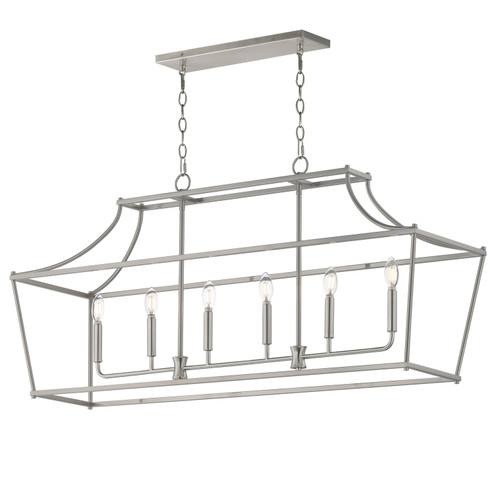 Clifton Six Light Linear Pendant in Satin Nickel (16|25317SN)